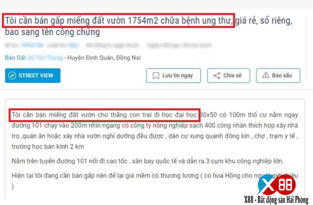 MÁNH KHÓE ĐỂ RAO BÁN NHÀ ĐẤT "BÁ ĐẠO"